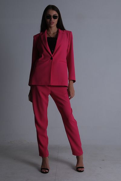 Feminist Classic Collar Set with Fuchsia Jacket -0106309
