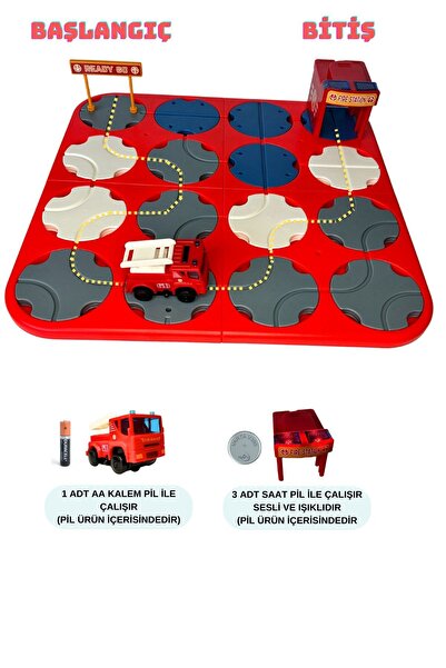 HESTİNYA TOYS Mantıksal Yol Yapım Oyunu Eğitici Oyuncak Uzamsal Düşünme Zeka Geliştirme Itfaiye Serisi Stem Puzzle