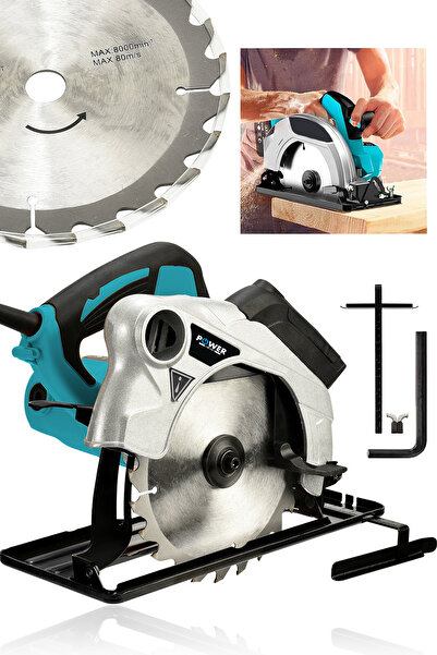 POWER BLACK Elektrikli Sunta Kesme Makinası Profesyonel Daire Testere Mavi