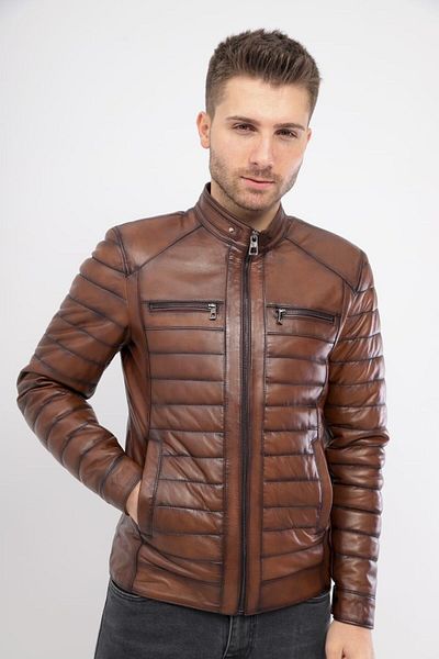 MALVİNEYU Italian Style 100/100 Lambskin Men's Assembly Special design Malvinyu