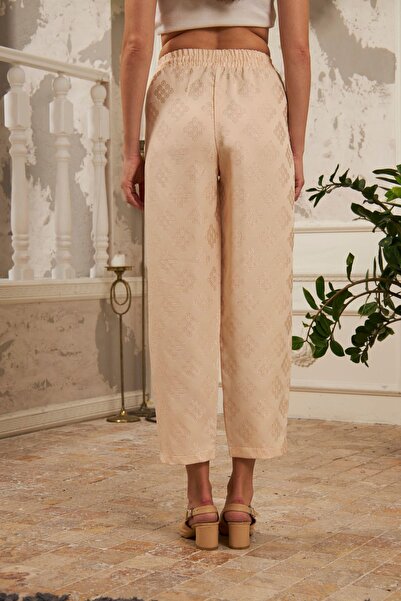 Orfeo Negro WOMEN'S ELASTIC WAIST FABRIC PANTS