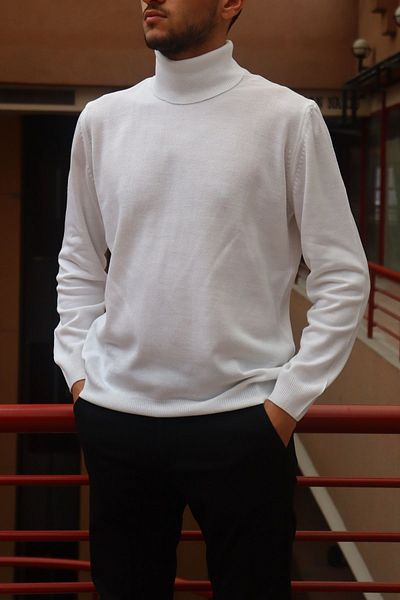 inpool Men's, Turtleneck, Old Money Culture, high-top knit sweater