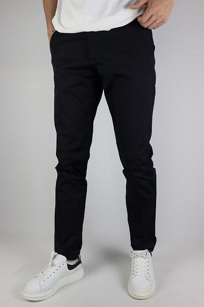 inpool Men's Black Slim Fit Slim Fit Side Pocket Chino Trousers