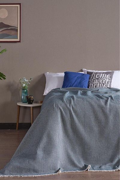 Miabella Home Pique Double, Summer Pique 100% Cotton, Double Bedspread, Tasseled Edge, Soft