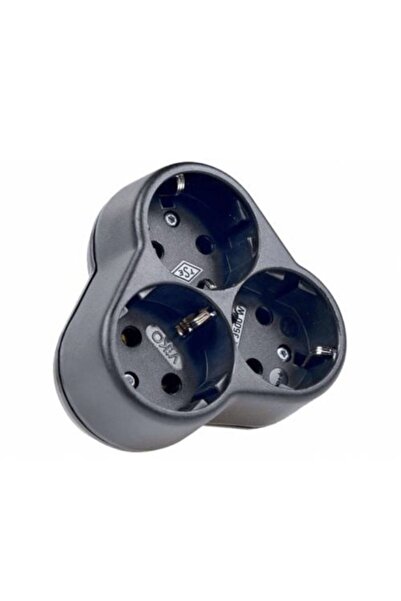 VİKO Siyah Viko Yonca Üçlü Topraklı Fiş Priz