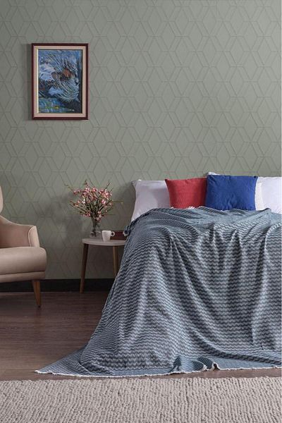 Miabella Home Pique Double, Summer Pique 100% Cotton, Double Bedspread, Tasseled Edge, Soft