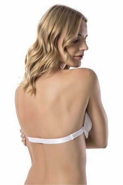 Le Jardin Γυναικείο Σουτιέν με λευκή επένδυση Push Up Back Διάφανο Στράπλες 7042