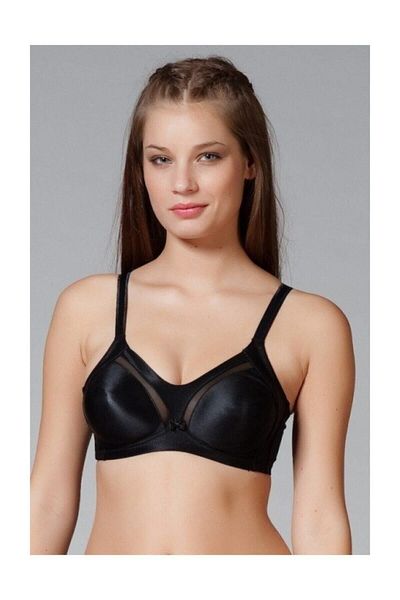 Yeni İnci Women's Black Non-Wireless, Sponge-Free, Comfortable Bra