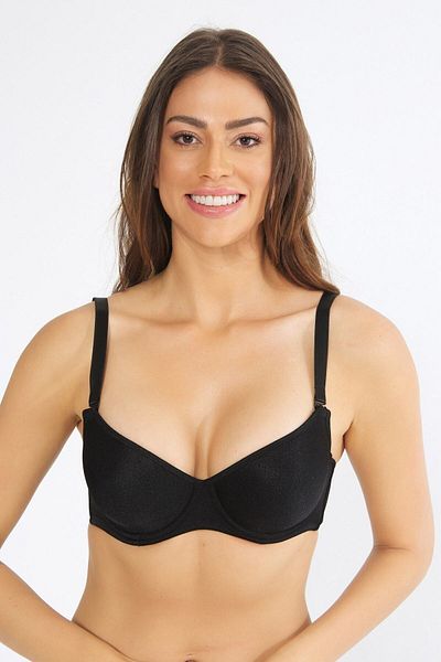 Orkide 8100 Underwire Thin Cropped Non-supporting Bra - Black