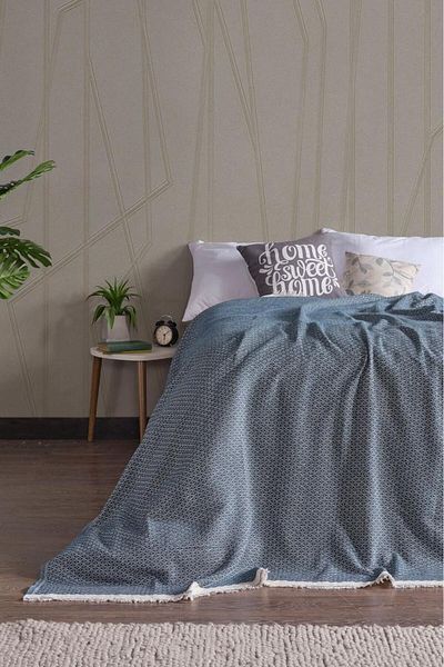Miabella Home Pique Double, Summer Pique 100% Cotton, Double Bedspread, Tasseled Edge, Soft