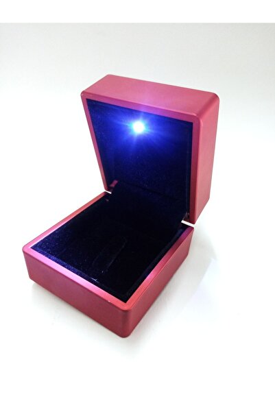 BURAKKUTU Işıklı Takı Yüzük Kutusu Kırmızı