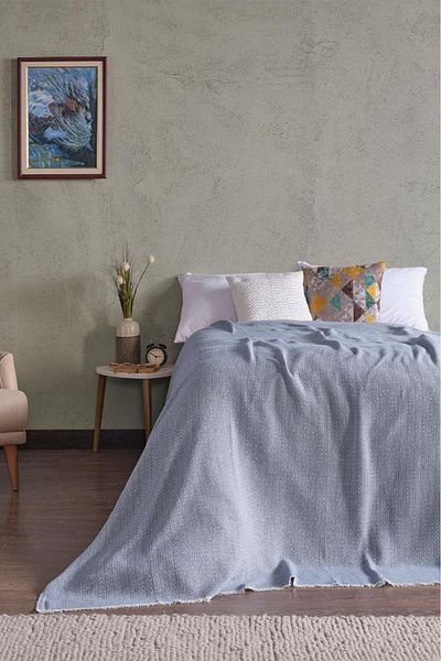 Miabella Home Pique Double, Summer Pique 100% Cotton, Double Bedspread, Tasseled Edge, Soft