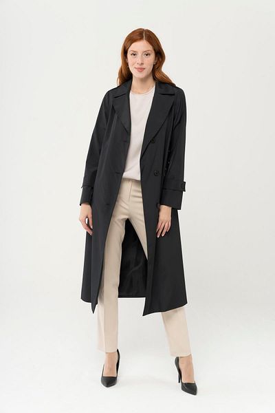 Olcay Kapesní nárameníka na zip Detailed Trench Coat Black 4283