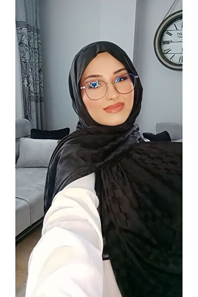 Eylülce Dama desen parlak ipeksi krep şal