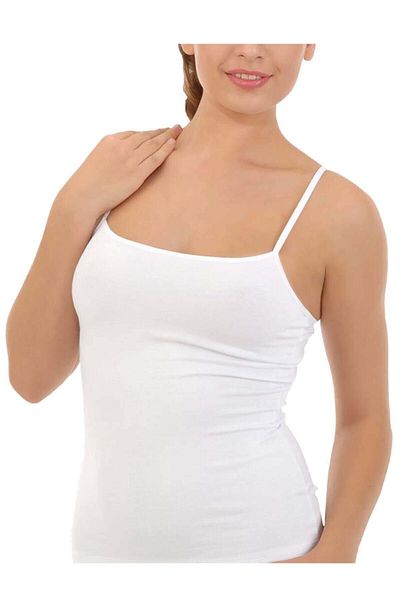İmer Çamaşır Γυναικείο White Imer 1237 Rope Strap Modal Single Jersey Athlete 2 Pack