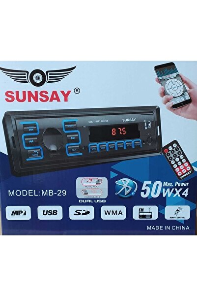 SUNSAY Mb-29 Bluetooth Oto Teyip Araba Teyibi ,bluetooth,usb,sd,aux,iso Söket Teyp