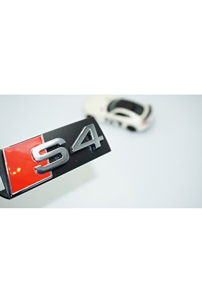 DK Tuning S4 Gümüş Kırmızı 3D Ön Panjur Logo Audi İle Uyumlu