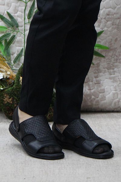 Mehmet Mete 193 Model Comfort Axfor din piele naturală, sandale negre pentru bărbați, papuci
