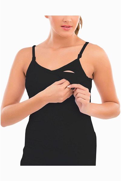 İmer Çamaşır Women's Black Modal Breastfeeding Undershirt