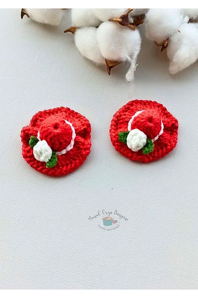 Masal Örgü Dünyası Cute Snap Hat Buckle, Handmade Niche Buckle Series of Antibacterial Threads (1 PAIR)