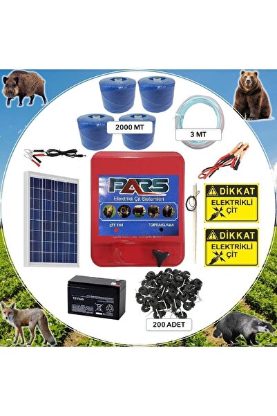 Pars Endüstri Pars Elektrikli Çit Ayı-domuz Kovucu Eco Set 2000 (AHŞAP DİREK ...