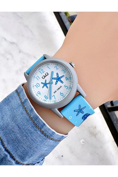 Weluxa Q&Q Kids Wristwatch - 10 Atm Waterproof, Silicone Cord