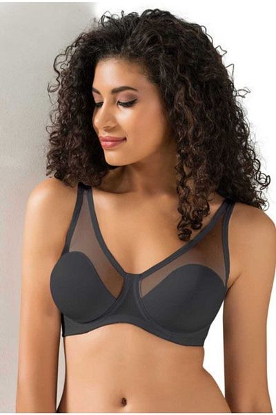 Le Jardin Μαύρο Fenetta Tulle Covered C Cup Sutien 9200