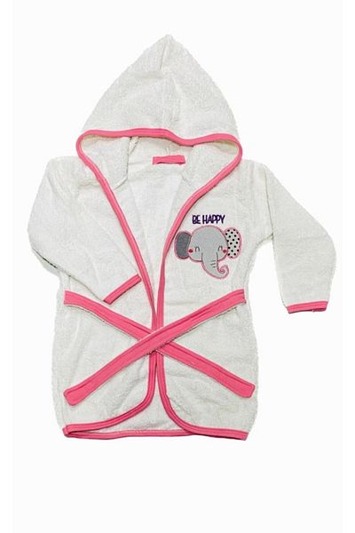 Miniworld Baby Girl Bathrobe Set - Organic Antibacterial, Special Stitched and Cute Elephant