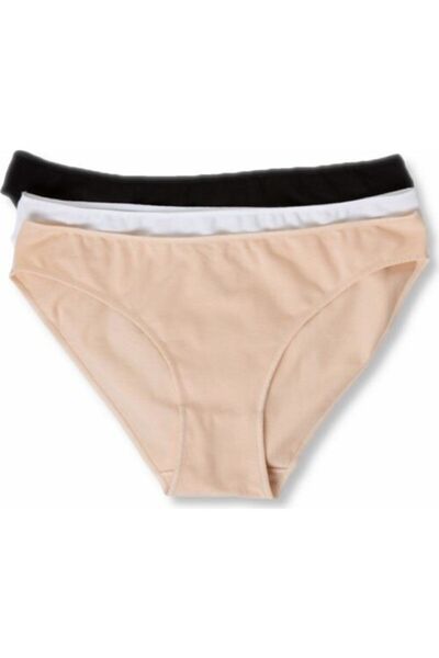 Q-EN Slip de bambus pentru femei, 10 piese, negru, alb (igp)903