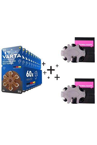 Varta 60 Adet Varta 312 Numara İşitme Cihaz Pili ve 2 adet 6’lı Prowax Minifi...