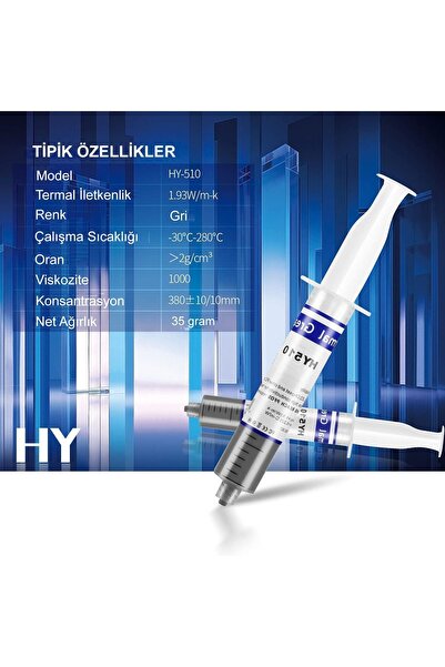 ELDEST Büyük Boy Hy-510 (35GR) 1.93 W/m.k Termal Macun Cpu Soğutma Pastası Cpu Gpu Ps4 Ps3 Pc