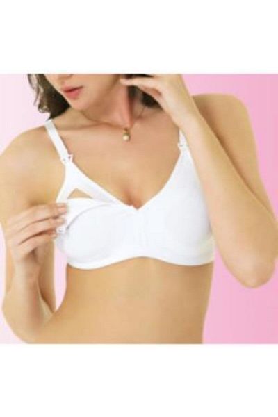 Hippo 2236 Sutien de alăptare din bumbac pieptănat alb modal Imer