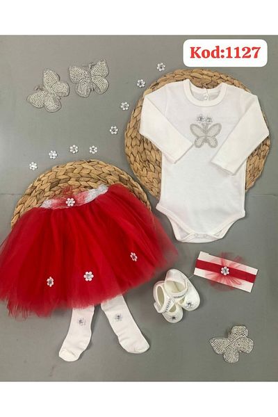 LEO KİDS Butterfly Baby Girl Birthday Party Outfit Tutu Skirt Dress Set
