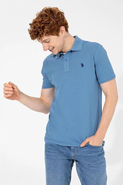 U.S. Polo Assn. Ανδρικό μπλουζάκι με γιακά πόλο Σκούρο ΜΠΛΕ1350446