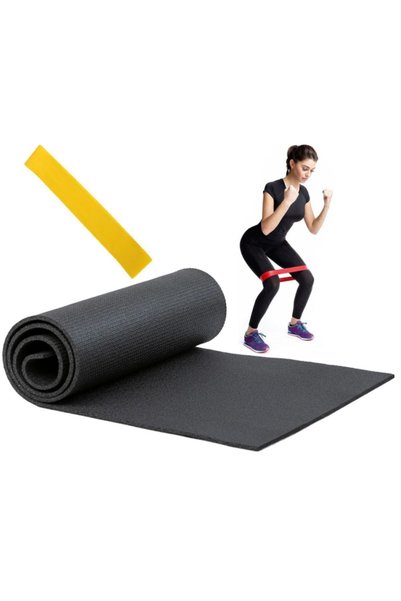 Tosima Pilates Minderi Aerobik Bandı Orta Diremç Sarı 2 Parça Pilates Seti