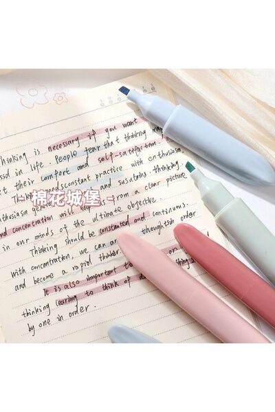 Modellino 4'lü Pastel Minimal Mascara Monet Estetik Tasarım Fosforlu Kalem