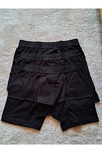 Güryıldız Underwear Güryıldız 6'lı Paket Pamuklu Likralı Siyah Erkek Boxer