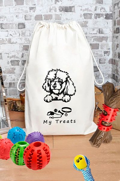 kesesepeti Washable Various Patterned 100% Cotton Dog Storage and Food Organizer Bag - Organizer | perro