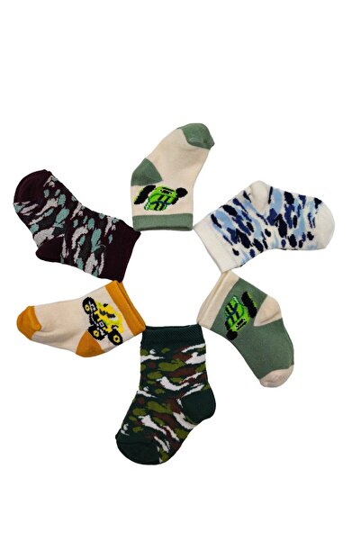 Defne Baby 6 Pairs Newborn Cotton Men's Newborn and Baby Socks 0-6 Months