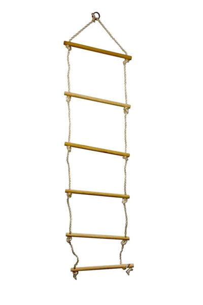 Bundera Tekne Ip Merdiven Ahşap Basamaklı Halat Tırmanma Havuz Merdiveni Kaym...