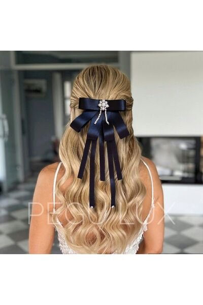 Pegu LUX ΜΑΥΡΗ ΠΟΛΥΣΤΡΩΜΑΤΙΚΗ ΜΑΚΡΙΑ ΣΑΤΕΝ ΚΟΡΔΕΛΑ Αξεσουάρ κλιπ μαλλιών, ΕΙΔ...