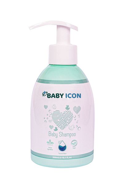 Baby İcon Hair and Body Baby Shampoo - 2 Pieces X 300 ml Natural, Vegan Sulfate and Perfume Free