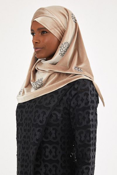 Differenza Velvet Capsule Scarf-beige