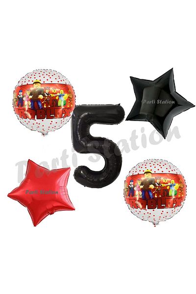 Parti Station Roblox Game - 5 Year Old Gamer Balloon Set, Birthday Party Concept