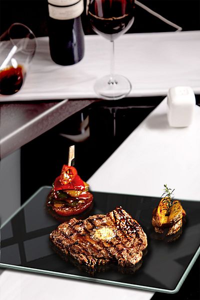 Decorita Glass Presentation Stand| Solid Color - Black| 29cm X 34cm