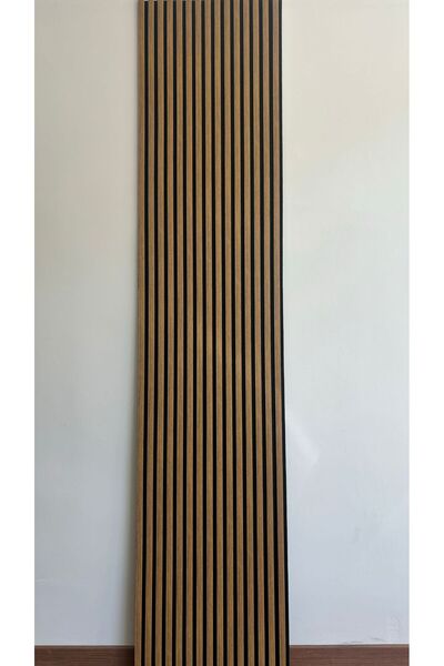 Şahan Art Deco Akustik Duvar Paneli / 60x280 / Teak / 5 Mm Keçe / 9 Mm Çıta