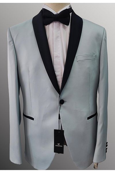 crispino Men's Blue Tuxedo Suit - Groom Suit Jacket and Pants