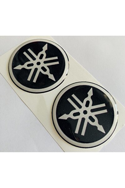 İŞCAN MOTOR Yamaha Logo Damla Etiket Sticker 5x5cm 2'Li SİYAH