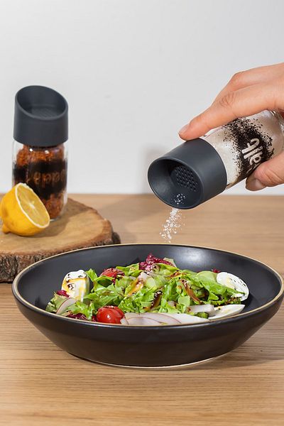 Porsima 121062-23-24 2-Piece Spice Set - Glass Salt and Pepper Shakers, Salt Pepper 70 cc
