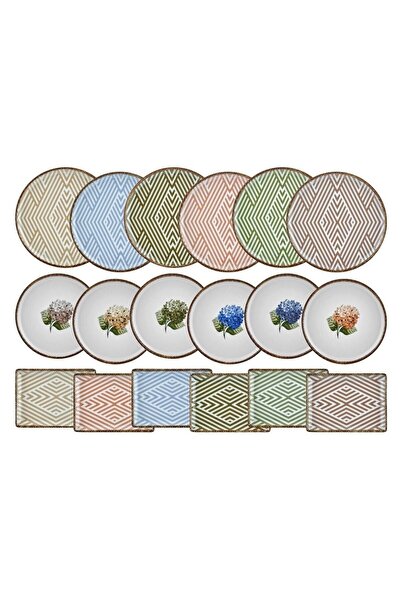 Porland Ortanca 18 Parça 6 Kişilik Porselen Ikram Ve Kahvaltı Takımı